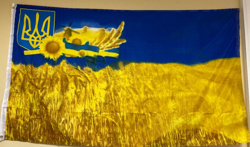Ukrainian Sunflower 3'X5' Ukraine Glory Heritage Trident Flag 100D Rough Tex ®