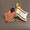 USA Israel Cloisonné Hat & Lapel Pin Friendship American Israeli