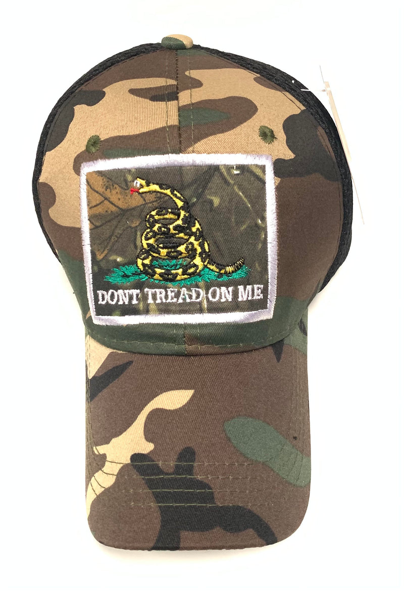 Gadsden Patch Camo Mesh Back Embroidered Cap Don't Tread on Me Trucker
