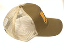 Gadsden Patch Khaki Tan Twill Mesh Back Embroidered Cap Don't Tread On Me Trucker