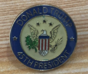 Donald Trump 45 President Blue and White Cloisonne Hat & Lapel Pin