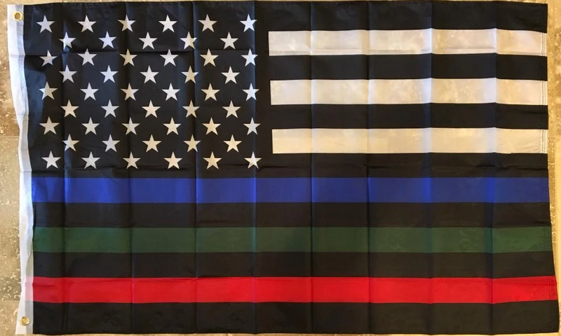Homissor Thin Blue Line Flags 3x5 Outdoor Made In USA - Embroidered - Foto 8