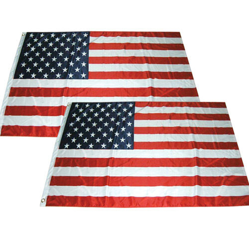 2 pack USA boat flag 12x18" 150D Printed Nylon Brass Grommets