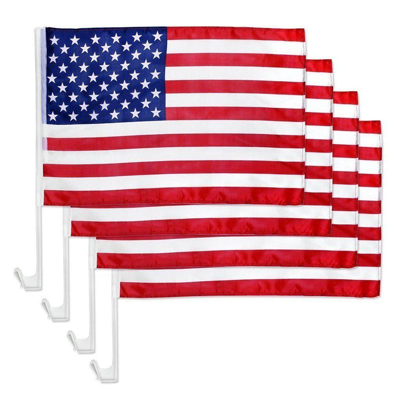 USA CAR FLAG ECONOMY SINGLE SIDED WOVEN POLY 12X18 WHOLESALE AMERICAN FLAGS