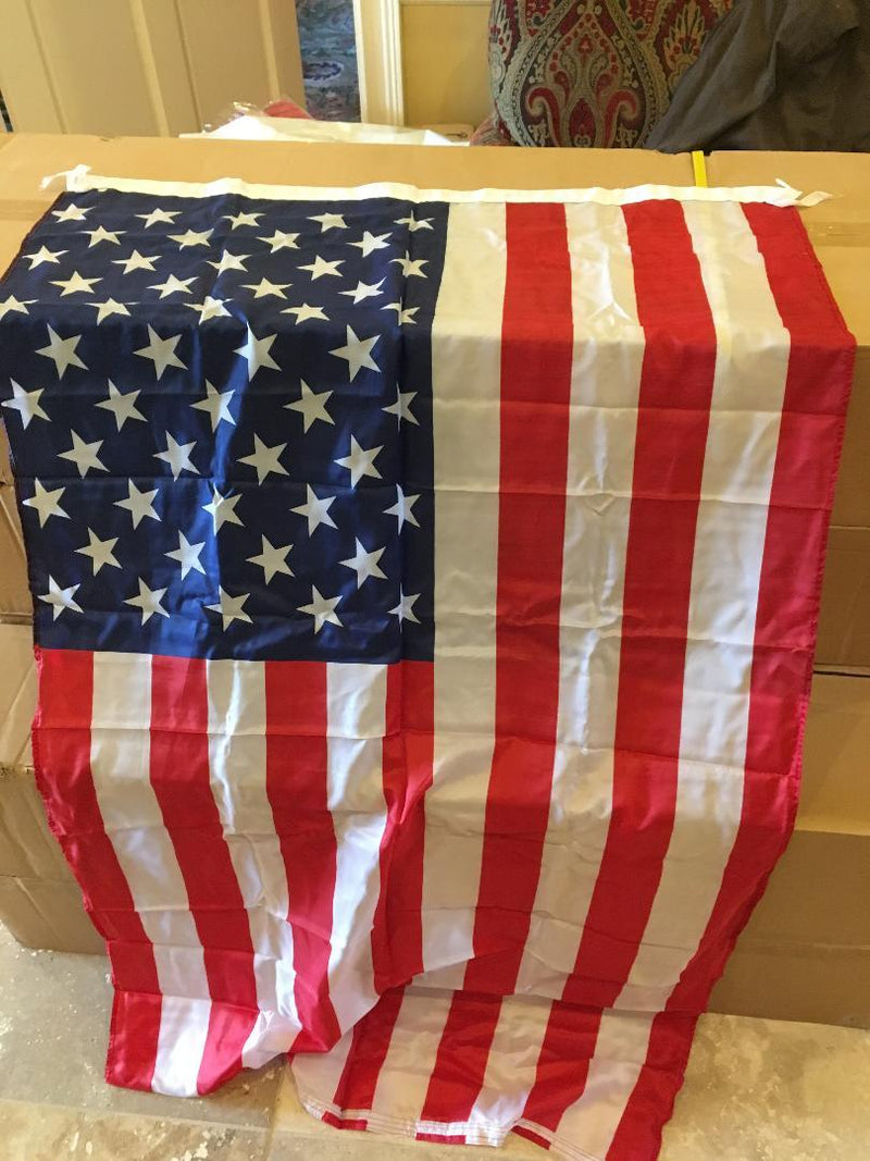 12 3'x5' USA FLAGS AMERICAN 68D with cotton ties