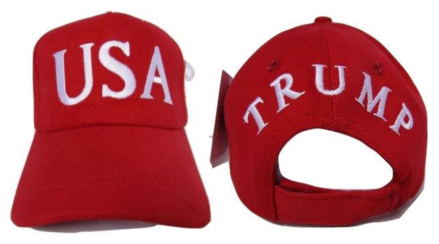24 RED USA TRUMP 45 USA FLAG 100% COTTON TWILL OFFICIAL CAPS 45TH PRESIDENT HATS