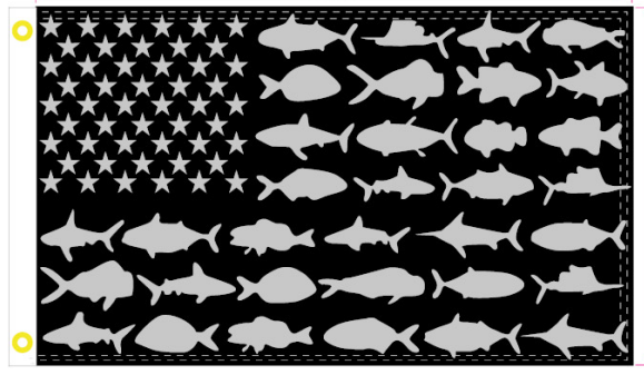 USA Beach Life Blackout 3'x5' Flag 100D Fishing Sea Life