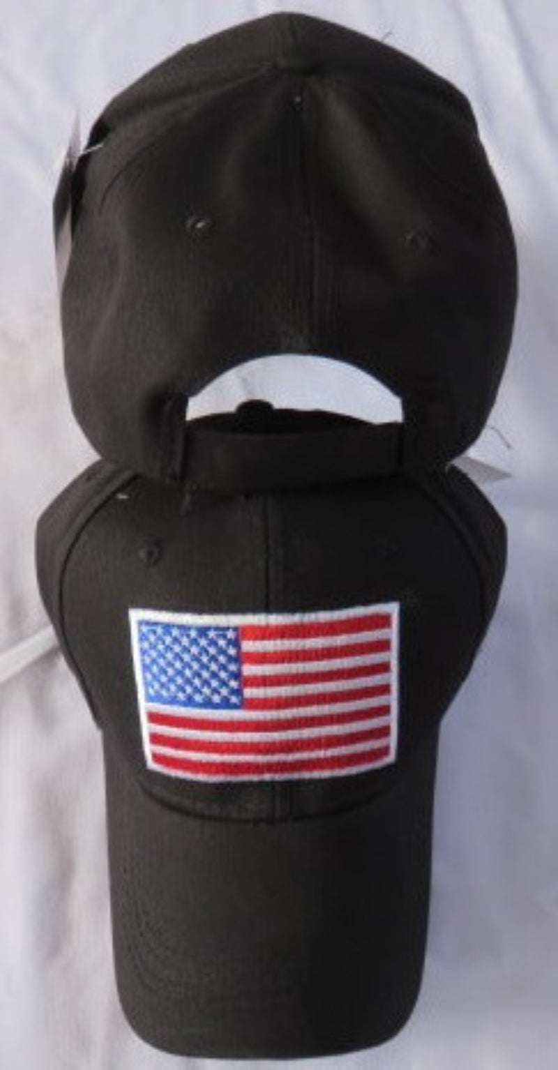 USA Black American Flag Cap 100% COTTON Embroidered