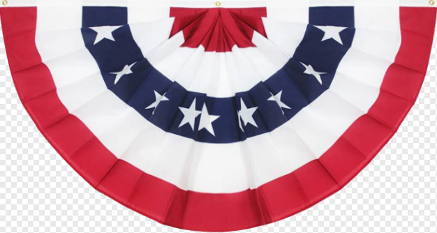 United States of America Fan 3'x6' Flag ROUGH TEX® 68D Nylon Printed Pleats