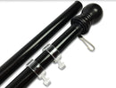 BLACK SPINNER FLAG POLE 6 FEET KIT WITH ADJUSTIBLE BLACK BRACKET