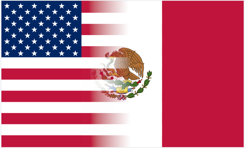 USA Mexico Fade 3'X5' Flag ROUGH TEX® 100D