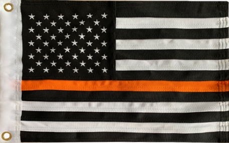 US Search and Rescue Memorial Orange Line 12"x18" Embroidered Flag ROUGH TEX® 600D Oxford Nylon