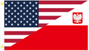 USA Poland 3'X5' Flag ROUGH TEX® 100D