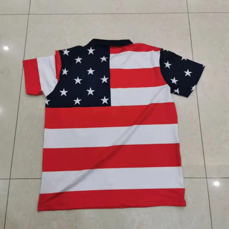 USA American Flag Polo Shirt Vertical S, M, L, XL, XXL, XXXL