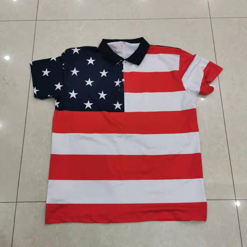 USA American Flag Polo Shirt Vertical S, M, L, XL, XXL, XXXL