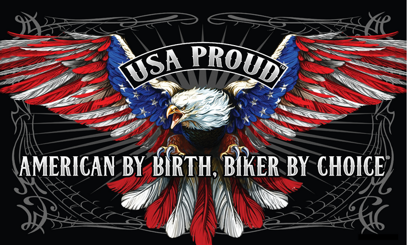 USA PROUD AMERICAN BY BIRTH BIKER BY CHOICE 3X5 FEET 68D NYLON