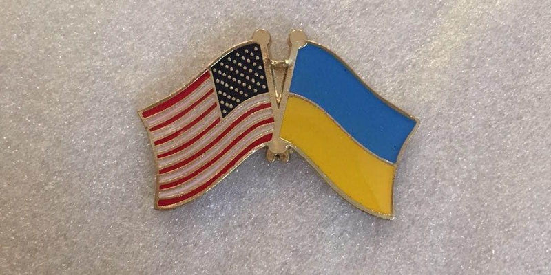 USA Ukraine Friendship American Flag Lapel Pin