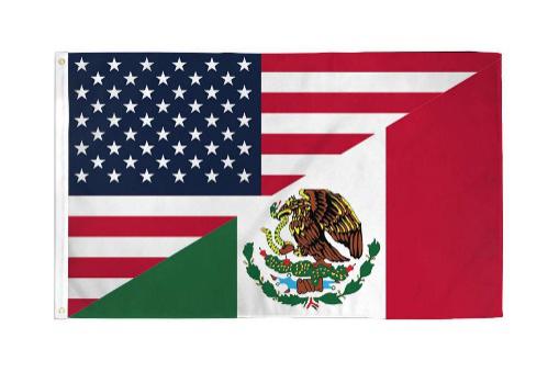 United States Mexico Flag USMEX 3'X5' Flag Rough Tex® 68D Nylon