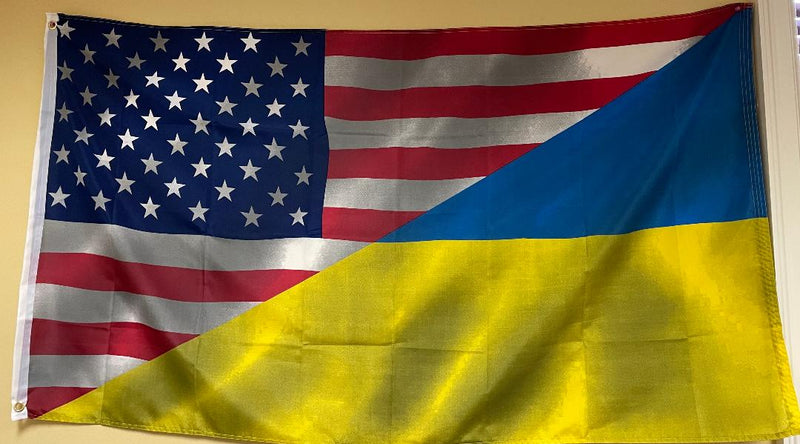 Ukraine American 3'X5' Flag ROUGH TEX® 100D USA Ukrainian Friendship