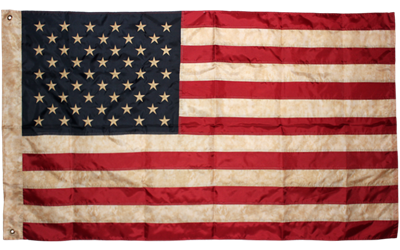 Vintage USA embroidered American nylon flag 3'x5'