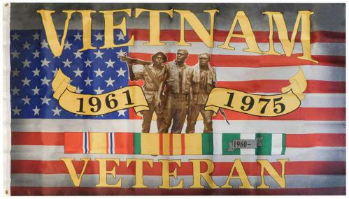 USA VIETNAM VETERAN 1961 - 1975 US MILITARY SERVICE RIBBON FLAG 100D ROUGH TEX ® 3'X5' Brothers