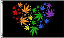 Rainbow Cannabis Heart Marijuana Pride Love Flag 3x5 Rough Tex