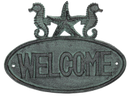 Welcome Seahorse Sign Cast Iron