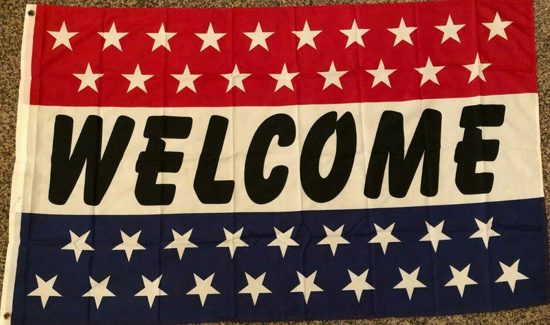 Welcome Business 3'x5' Stars Red White & Blue 68D Nylon Flag Rough Tex ®