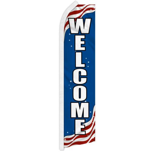 Welcome USA 11.5'x2.5' Swooper Flag Rough Tex® Knit Feather