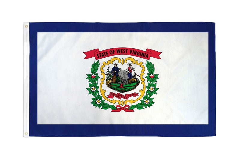West Virginia 12"x18" State Flag (With Grommets) ROUGH TEX® 68D Nylon
