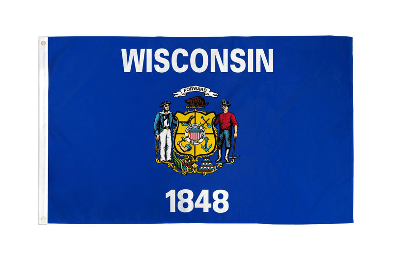 Wisconsin 5'x8' State Flag ROUGH TEX® 68D