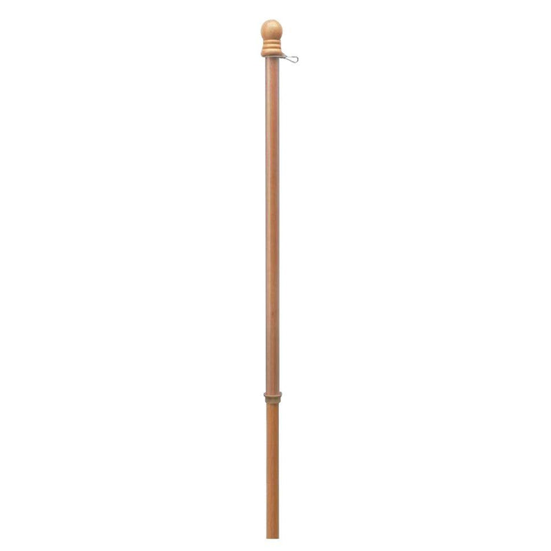 All American Betsy Ross Banner 5' Foot 1" Diameter Hard Wood Flag Pole Set Wood Ball Top Kit